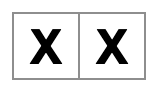 دو مربع پر شده با X